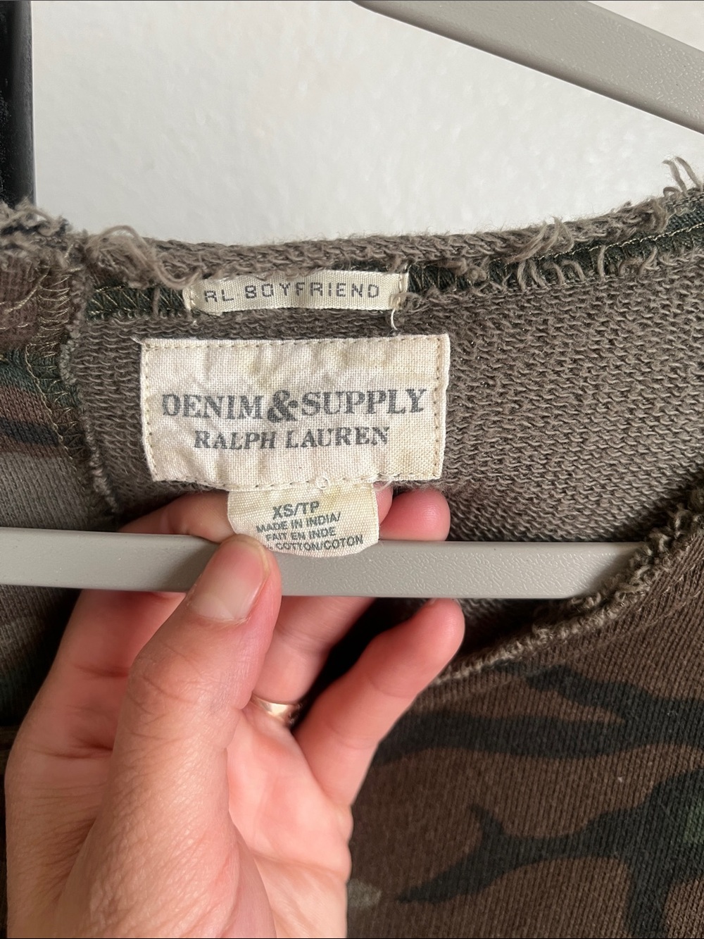 Denim & Supply Ralph Lauren Camo Crewneck Sweater - Olive, Brown - Picture 2 of 3